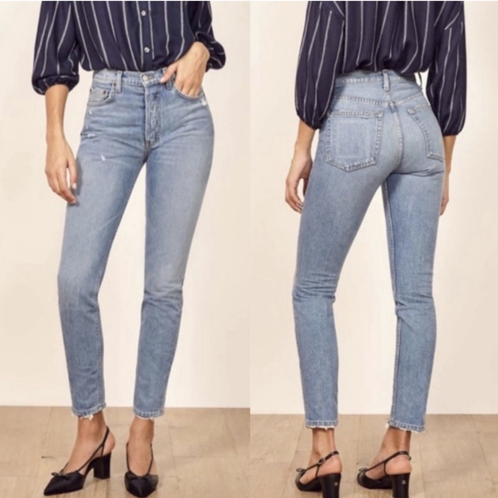 NWT Reformation Jean Melissa High Rise Skinny in Savu wash
